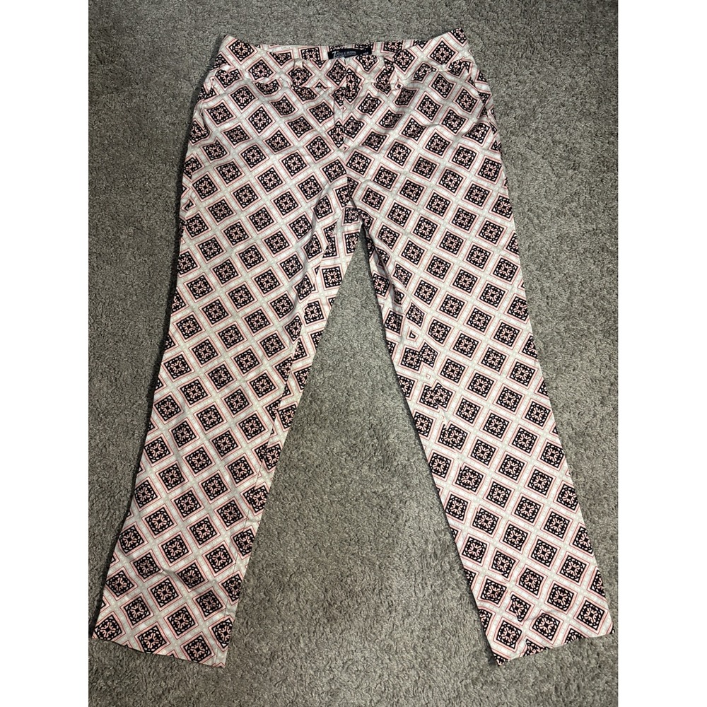 Y2K New York & Company 7th Avenue Suiting Geometric Print Pants Size 4